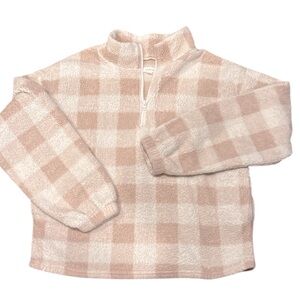 Colsie White and Pink Sweatshirt Cozy Oversized Pullover with Long Sleeves M